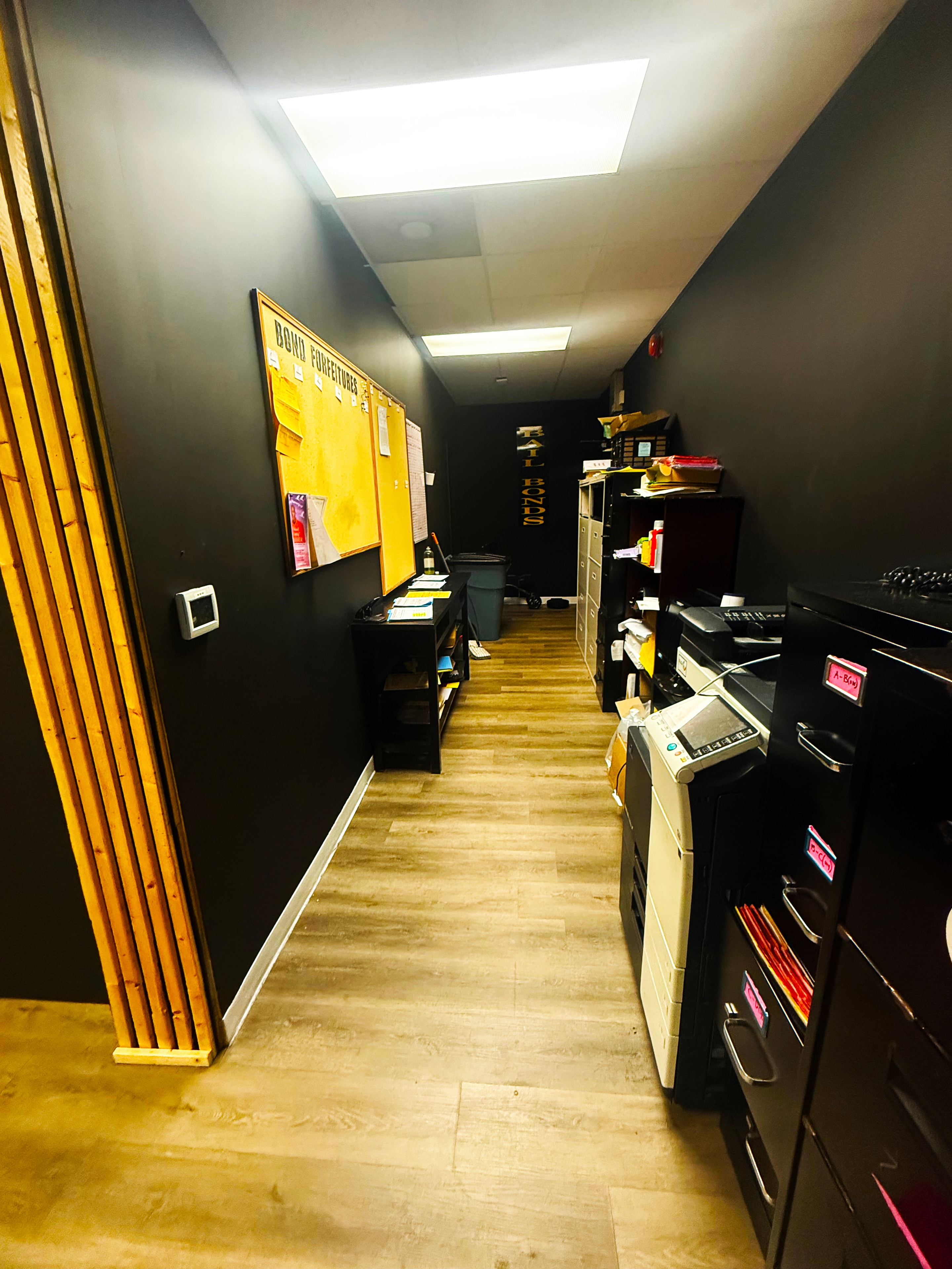 Golder Bail Bonds back office hallway